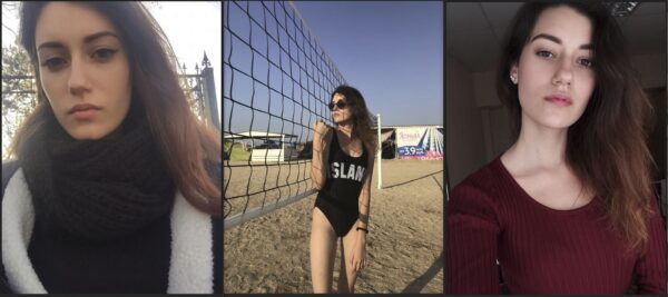 Amateur nude model with small tits and fit body posing in a natural Iceland setting