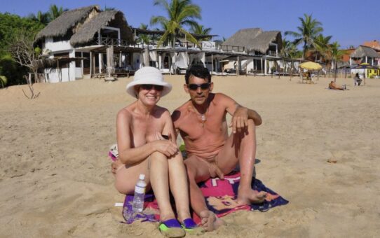fit mature lady vacation outdoor nude photo
