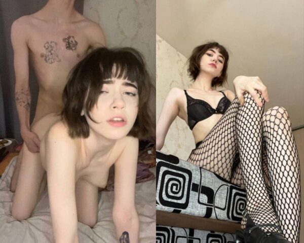 Brunette Amateur Couple Small Tits Indoor Photo